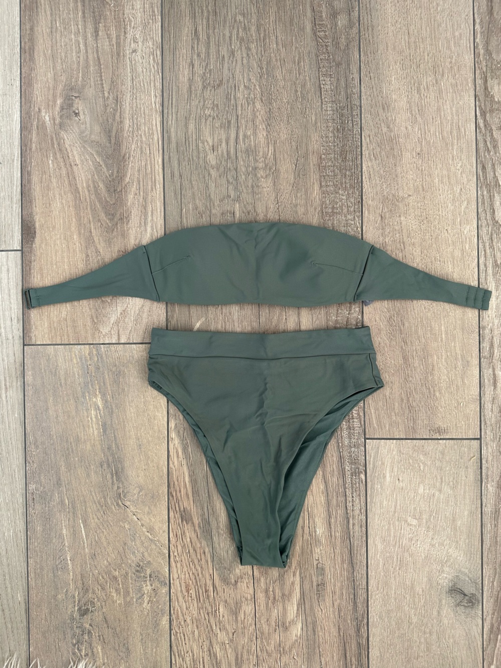 Aerie Olive Green Bandeau Bikini